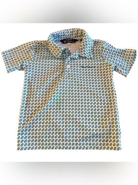 Ben Sherman Green and White Geometric Polo
